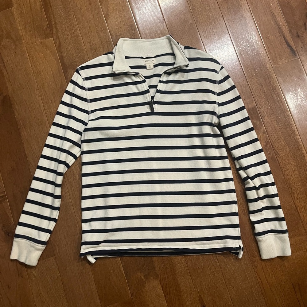 Crewcuts White and Black Striped Long Sleeve Tee